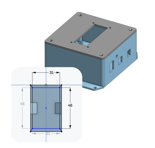 CAD design and 3D rendering of temperature device