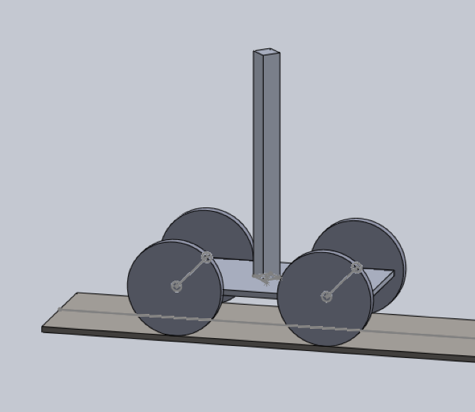 3D CAD design of motorized cart in SolidWorks