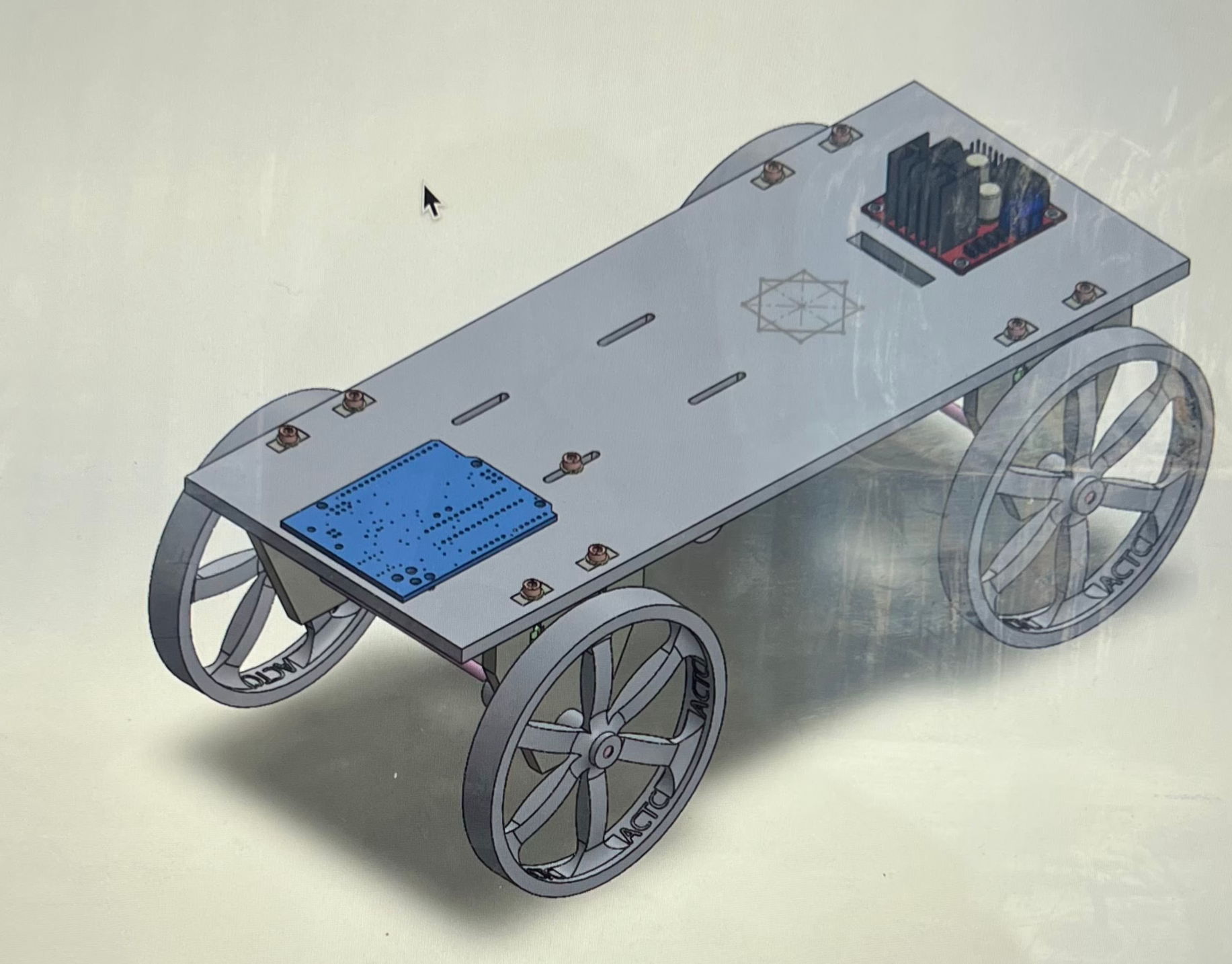 Physical prototype of motorized cart with Arduino and laser-cut chassis